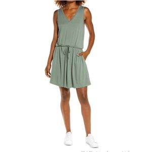 Sweaty Betty Take It Easy Dress Drop Waist Stretch Heath Green Women’s Dress